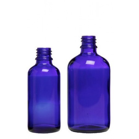 Blauglasflaschen ohne Verschluss 